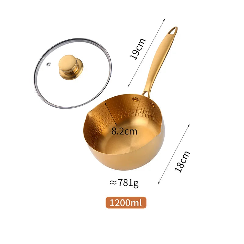 🥛 Japanese-Style Stainless Steel Snow Pan with Lid