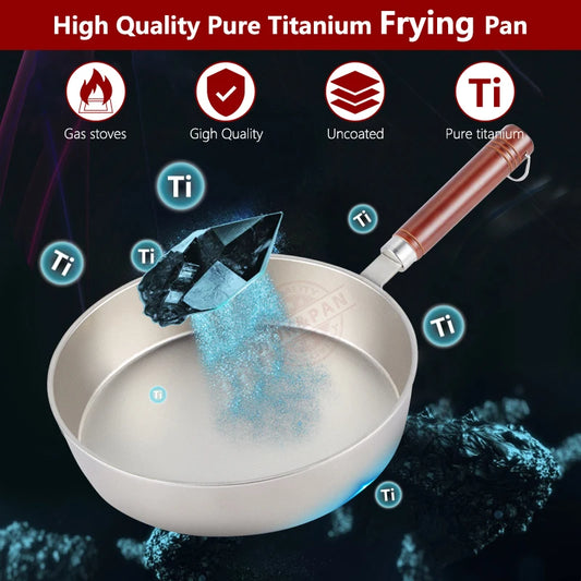🍳 Titanium Frying Pan - Pure Titanium Skillet for Kitchen Cookware